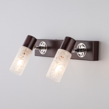 Настенный светильник со стеклянными плафонами 21130/2 хром / венге — Multielectrika