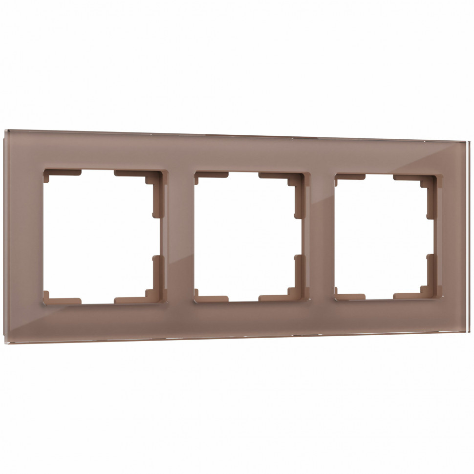 Рамка из стекла на 3 поста Favorit латте W0031142 фото 1 &mdash; Multielectrika