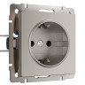 Розетка с заземлением (дымчатый) W1271004