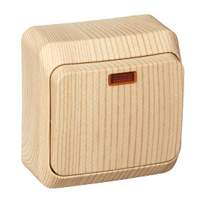 Выключатель одноклавишный с подсветкой 10АХ сосна Schneider Electric Этюд BA10-005D фото 1 — Multielectrika