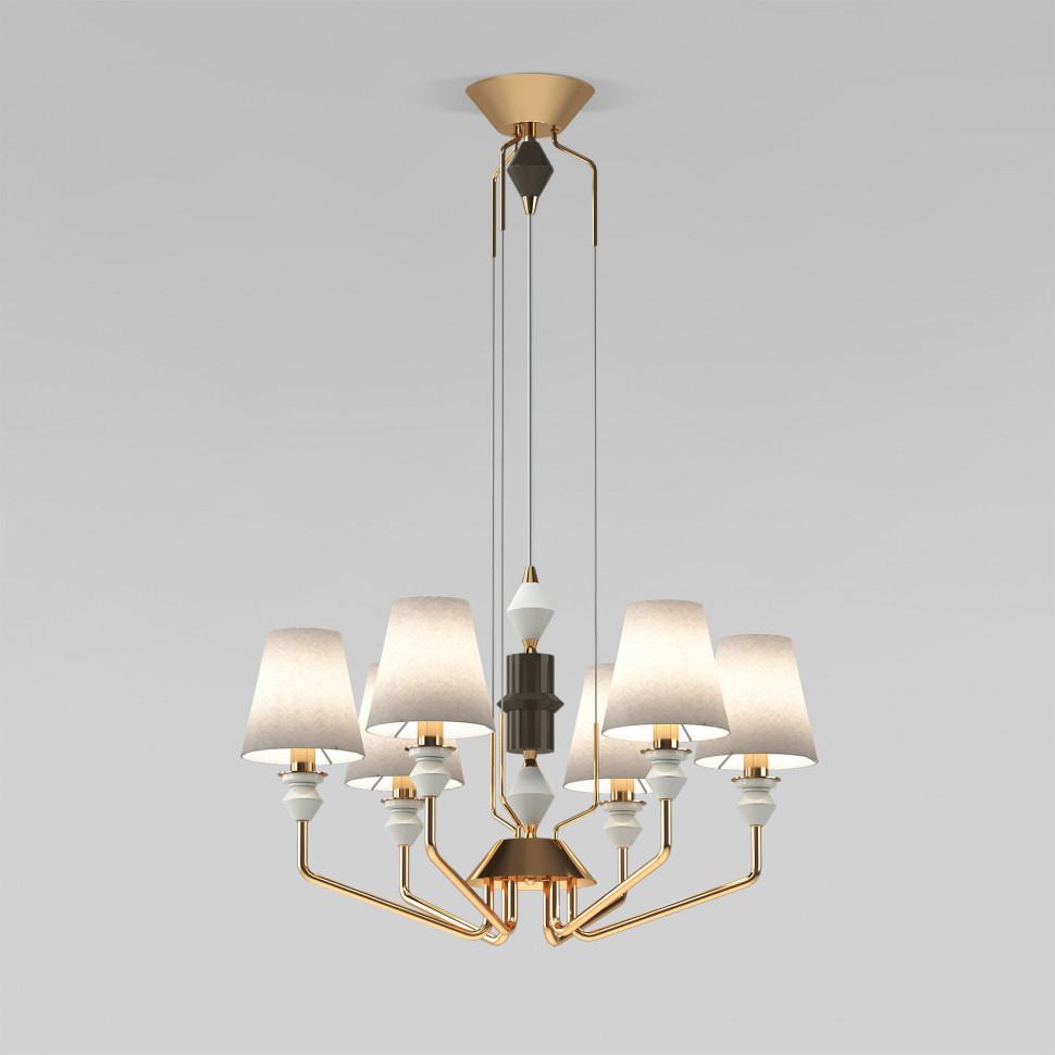 Умная люстра с декором из керамики 101012/6 фото 1 &mdash; Multielectrika