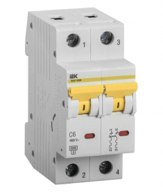 Автоматический выключатель ВА 47-60M 2Р 6А 6 кА характеристика С IEK MVA31-2-006-C &mdash; Multielectrika