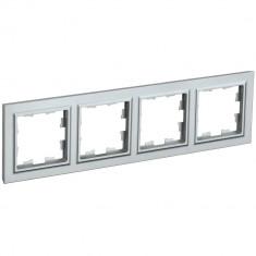 Рамка на 4 поста IEK Brite РУ-4-БрА алюминий &mdash; Multielectrika