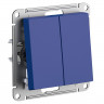 Выключатель двухклавишный Systeme Electric AtlasDesign 10А, аквамарин
