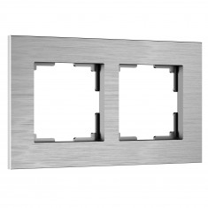 Рамка из металла на 2 поста АluMax алюминий W0023506 &mdash; Multielectrika