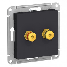 Аудиорозетка Schneider Electric Atlas Design двухместная, карбон &mdash; Multielectrika