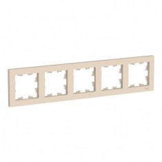Рамка Schneider Electric Atlas Design на 5 постов, бежевая &mdash; Multielectrika