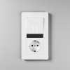 Рамка из поликарбоната на 2 поста Split белый/черный, soft-touch W0023068 фото 5 &mdash; Multielectrika