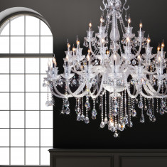 Подвесная люстра с хрусталем 336 хром &mdash; Multielectrika