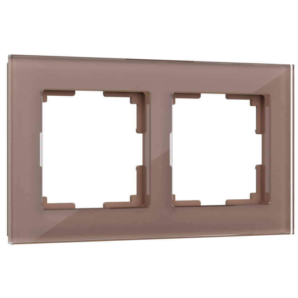 Рамка на 2 поста (латте, стекло) W0021142 фото 1 — Multielectrika