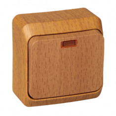 Выключатель одноклавишный с подсветкой 10АХ бук Schneider Electric Этюд BA10-005T &mdash; Multielectrika