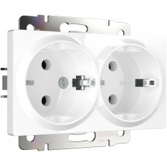 Розетка двойная с заземлением (белый) W1172001 &mdash; Multielectrika
