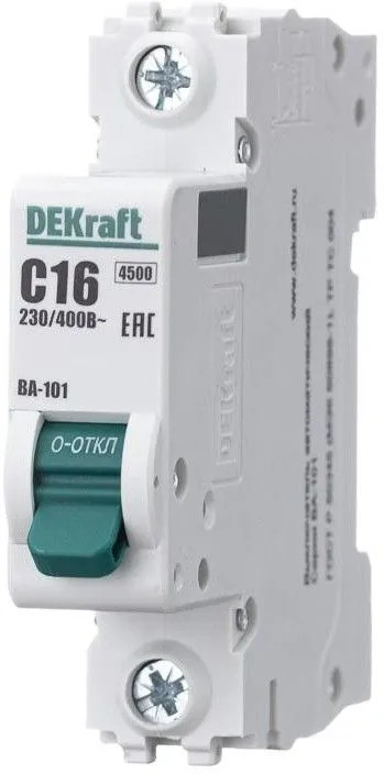 Автоматический выключатель DeKraft 1Р 16А х-ка C ВА-101 4,5кА								 &mdash; Multielectrika