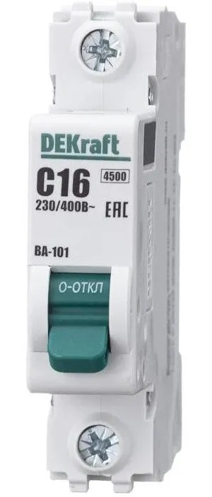 Автоматический выключатель DeKraft 1Р 16А х-ка C ВА-101 4,5кА								 &mdash; Multielectrika