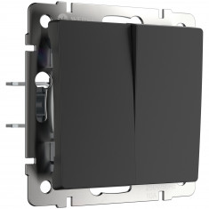 Выключатель двухклавишный (черный матовый) W1120008 &mdash; Multielectrika