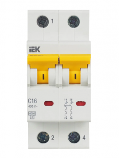 Автоматический выключатель ВА 47-60M 2Р 16А 6 кА характеристика С IEK MVA31-2-016-C &mdash; Multielectrika