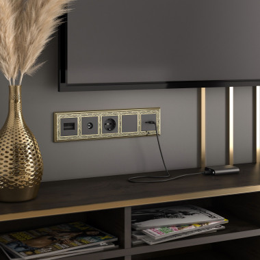 Розетка двойная Ethernet RJ-45 (черный матовый) W1182208 &mdash; Multielectrika