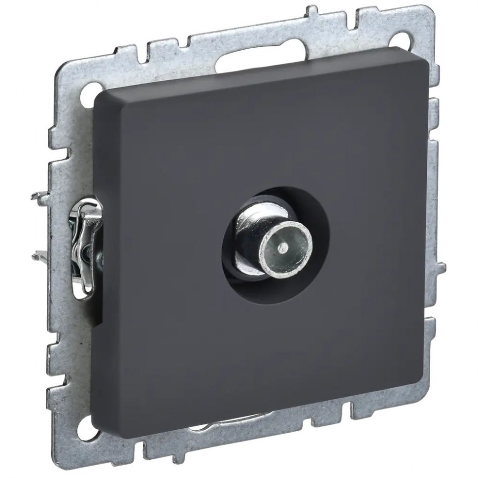 Розетка TV проходная IEK Brite РТВ10-0-БрГ графит фото 1 — Multielectrika