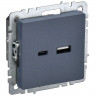 Розетка USB A+C 18Вт IEK Brite РЮ11-1-БрМ маренго