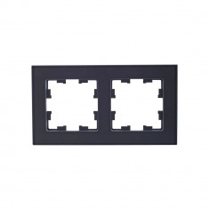 Рамка на 2 поста IEK Brite РУ-2-2-БрСе стекло серый &mdash; Multielectrika