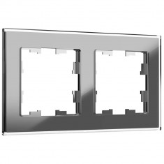 Рамка на 2 поста IEK Brite РУ-2-2-БрСе стекло серый &mdash; Multielectrika