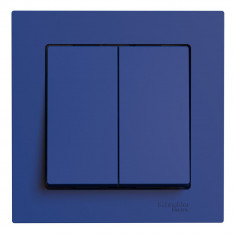 Выключатель двухклавишный Systeme Electric AtlasDesign в сборе, 10А, аквамарин &mdash; Multielectrika