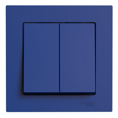 Выключатель двухклавишный Systeme Electric AtlasDesign в сборе, 10А, аквамарин — Multielectrika