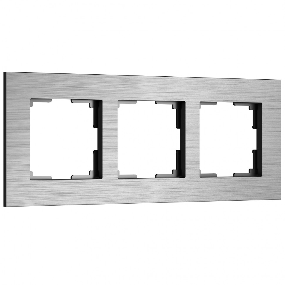 Рамка из металла на 3 поста АluMax алюминий W0033506 фото 1 &mdash; Multielectrika