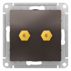 Аудиорозетка Schneider Electric Atlas Design двухместная, мокко &mdash; Multielectrika