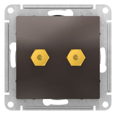 Аудиорозетка Schneider Electric Atlas Design двухместная, мокко — Multielectrika