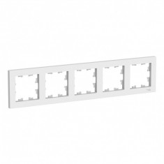Рамка Schneider Electric Atlas Design на 5 постов, белая &mdash; Multielectrika