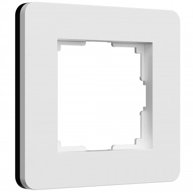 Рамка из поликарбоната на 1 пост Split белый/черный, soft-touch W0013068 &mdash; Multielectrika