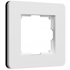 Рамка из поликарбоната на 1 пост Split белый/черный, soft-touch W0013068 &mdash; Multielectrika