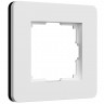 Рамка из поликарбоната на 1 пост Split белый/черный, soft-touch W0013068