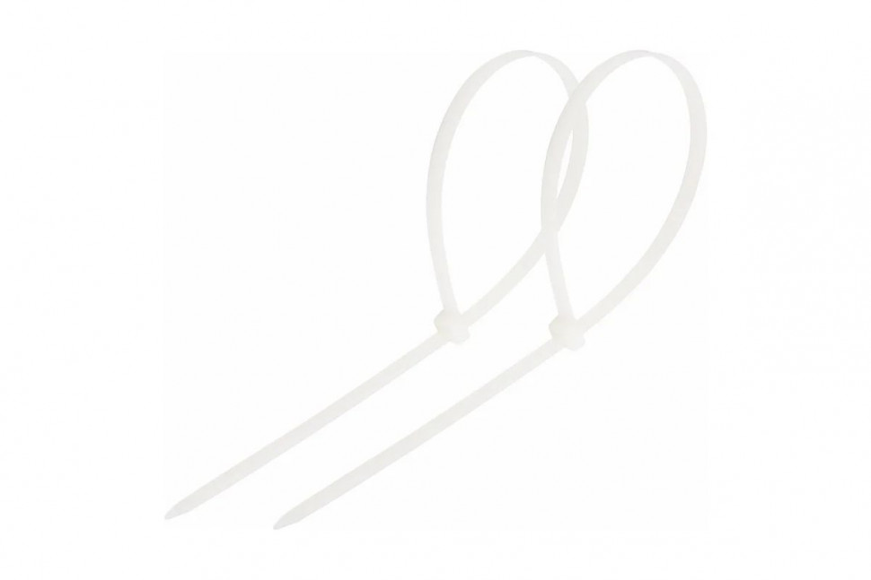 Стяжка кабельная нейлоновая Rexant 250x4,8мм, белая (100 шт/уп) фото 1 — Multielectrika