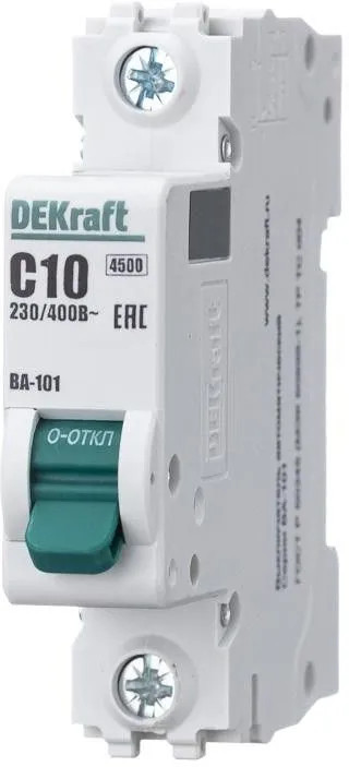 Автоматический выключатель DeKraft 1Р 10А х-ка C ВА-101 4,5кА							 &mdash; Multielectrika