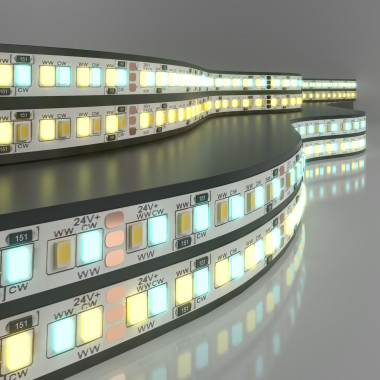 Лента светодиодная 24 В 16 Вт/м 240 Led/м 2835+2835 IP20, MIX теплый белый 3300K/холодный белый 6500K, 5 м Лента светодиодная 24V 16W 240Led 2835+2835 IP20 MIX теплый белый/холодный белый, 5м — Multielectrika