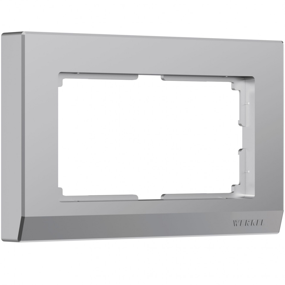 Рамка из пластика для двойной розетки Stark серебряный W0081806 фото 1 &mdash; Multielectrika