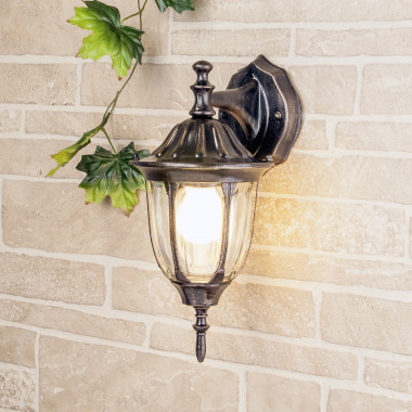 Уличный настенный светильник GL 1002D черное золото — Multielectrika