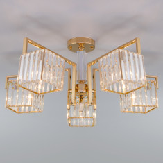 Умный потолочный светильник 10126/5 золото/прозрачный хрусталь Strotskis Smart (10117/5) &mdash; Multielectrika