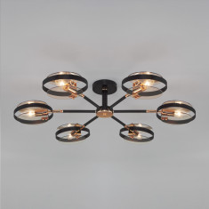 Потолочный светильник в стиле лофт 70121/6 черный &mdash; Multielectrika