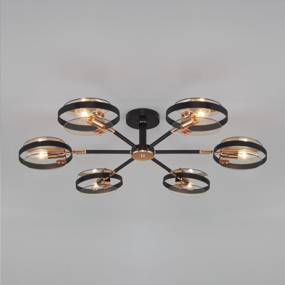 Потолочный светильник в стиле лофт 70121/6 черный фото 1 — Multielectrika