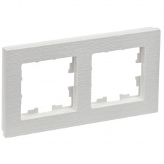 Рамка на 2 поста IEK Brite РУ-2-Бр белый рифленый &mdash; Multielectrika