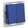 Выключатель двухклавишный Systeme Electric AtlasDesign с подсветкой, 10А, аквамарин