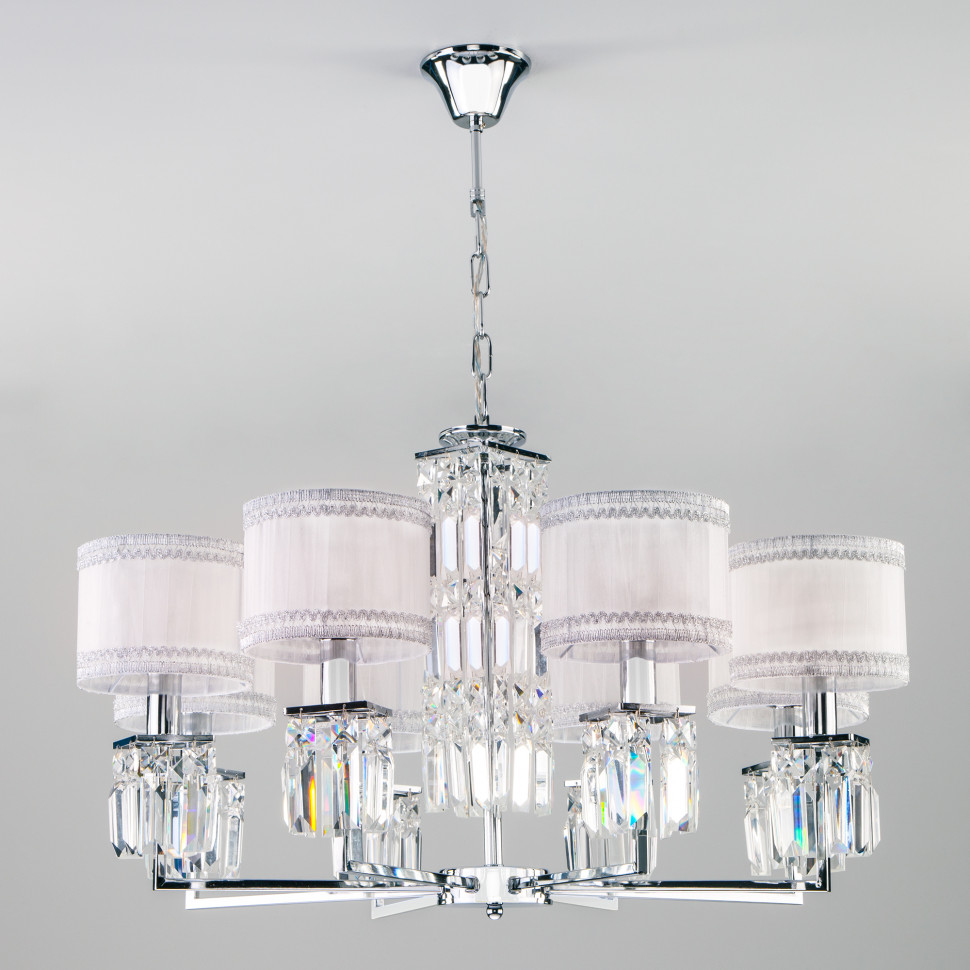 Подвесная люстра с абажурами 10099/8 хром фото 1 — Multielectrika