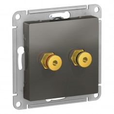 Аудиорозетка Schneider Electric Atlas Design двухместная, сталь &mdash; Multielectrika