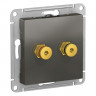 Аудиорозетка Schneider Electric Atlas Design двухместная, сталь