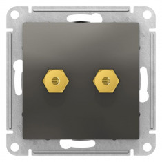 Аудиорозетка Schneider Electric Atlas Design двухместная, сталь &mdash; Multielectrika