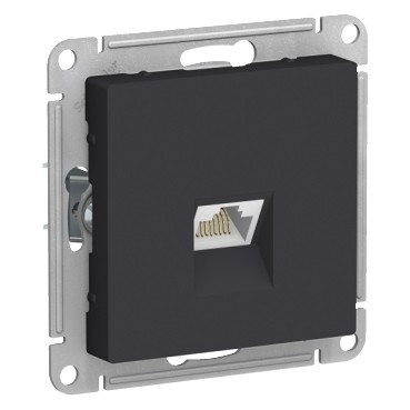 Розетка Schneider Electric Atlas Design RJ-45 кат. 6a, карбон — Multielectrika