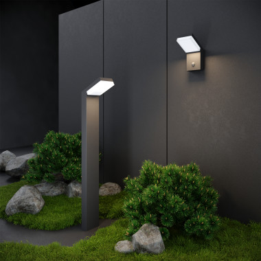 Уличный настенный светодиодный светильник Sensor IP54 с датчиком движения 1541 TECHNO LED серый — Multielectrika